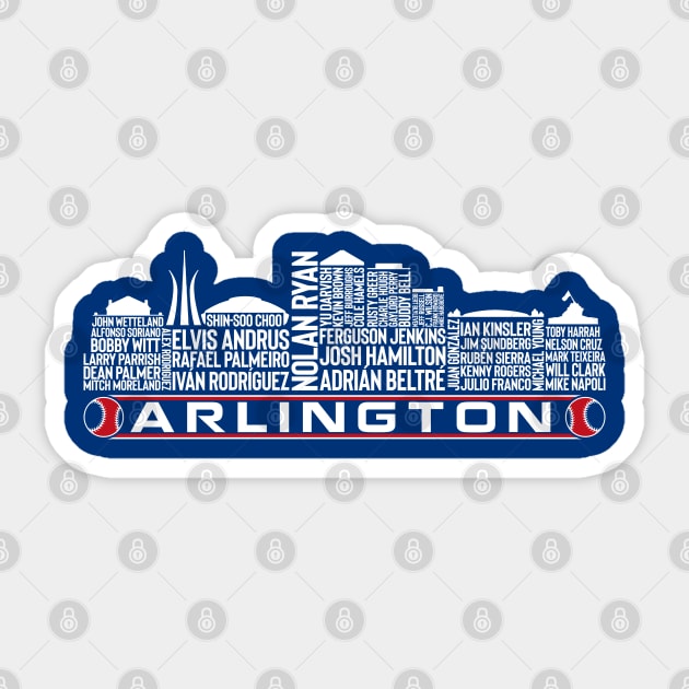 Texas Baseball Team All Time Legends, Arlington City Skyline Sticker by Legend Skyline